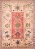 nuray red and orange wool hand knotted Rug - HeadShot