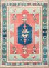 nuray red and orange wool hand knotted Rug - HeadShot