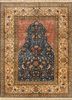 aalam red and orange bamboo silk and zari hand knotted Rug - HeadShot aalam red and orange bamboo silk and zari hand knotted Rug - HeadShot