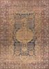 aalam blue wool hand knotted Rug - HeadShot