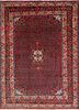 aalam red and orange wool hand knotted Rug - HeadShot
