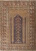 aalam red and orange wool hand knotted Rug - HeadShot