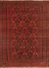 aalam red and orange wool flat weaves Rug - HeadShot