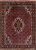 aalam red and orange wool hand knotted Rug - HeadShot