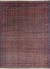 aalam blue wool hand knotted Rug - HeadShot