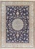 aalam blue wool hand knotted Rug - HeadShot