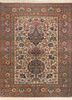 aalam ivory wool hand knotted Rug - HeadShot