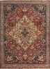 aalam red and orange wool hand knotted Rug - HeadShot
