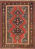 kiaan red and orange wool hand knotted Rug - HeadShot