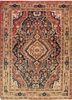 aalam pink and purple wool hand knotted Rug - HeadShot
