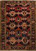 aalam blue wool hand knotted Rug - HeadShot