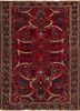 aalam red and orange wool hand knotted Rug - HeadShot