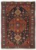 aalam blue wool hand knotted Rug - HeadShot