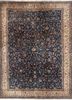 aalam blue wool hand knotted Rug - HeadShot
