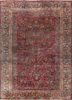 aalam red and orange wool hand knotted Rug - HeadShot
