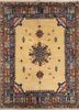 aalam gold wool hand knotted Rug - HeadShot