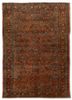 aalam red and orange wool hand knotted Rug - HeadShot