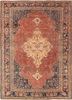 aalam red and orange wool hand knotted Rug - HeadShot aalam red and orange wool hand knotted Rug - HeadShot