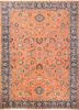 aalam pink and purple wool hand knotted Rug - HeadShot