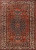 aalam red and orange wool hand knotted Rug - HeadShot aalam red and orange wool hand knotted Rug - HeadShot