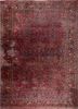 aalam pink and purple wool hand knotted Rug - HeadShot