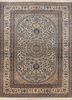 aalam ivory wool hand knotted Rug - HeadShot