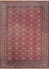 aalam red and orange wool hand knotted Rug - HeadShot