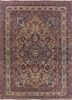 aalam blue wool hand knotted Rug - HeadShot