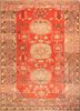 aalam red and orange wool hand knotted Rug - HeadShot aalam red and orange wool hand knotted Rug - HeadShot