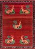 aalam red and orange wool hand knotted Rug - HeadShot aalam red and orange wool hand knotted Rug - HeadShot
