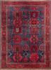 aalam red and orange wool hand knotted Rug - HeadShot aalam red and orange wool hand knotted Rug - HeadShot