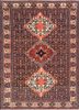 aalam pink and purple wool hand knotted Rug - HeadShot
