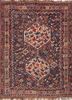 aalam blue wool hand knotted Rug - HeadShot