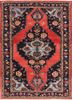 aalam red and orange wool hand knotted Rug - HeadShot