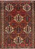 aalam red and orange wool hand knotted Rug - HeadShot