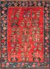 aalam pink and purple wool hand knotted Rug - HeadShot