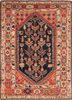 aalam blue wool hand knotted Rug - HeadShot