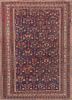 aalam blue wool hand knotted Rug - HeadShot