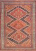 kiaan red and orange wool hand knotted Rug - HeadShot kiaan red and orange wool hand knotted Rug - HeadShot