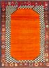 nuray red and orange wool hand knotted Rug - HeadShot