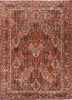 aalam red and orange wool hand knotted Rug - HeadShot