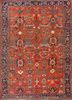 aalam red and orange wool hand knotted Rug - HeadShot