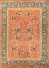 aalam red and orange wool hand knotted Rug - HeadShot aalam red and orange wool hand knotted Rug - HeadShot