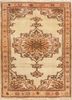 aalam ivory wool hand knotted Rug - HeadShot