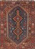 aalam blue wool hand knotted Rug - HeadShot