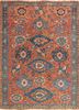 aalam red and orange wool hand knotted Rug - HeadShot