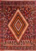 nuray red and orange wool hand knotted Rug - HeadShot