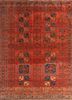 kiaan red and orange wool hand knotted Rug - HeadShot