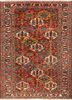 aalam red and orange wool hand knotted Rug - HeadShot aalam red and orange wool hand knotted Rug - HeadShot