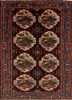 aalam blue wool hand knotted Rug - HeadShot
